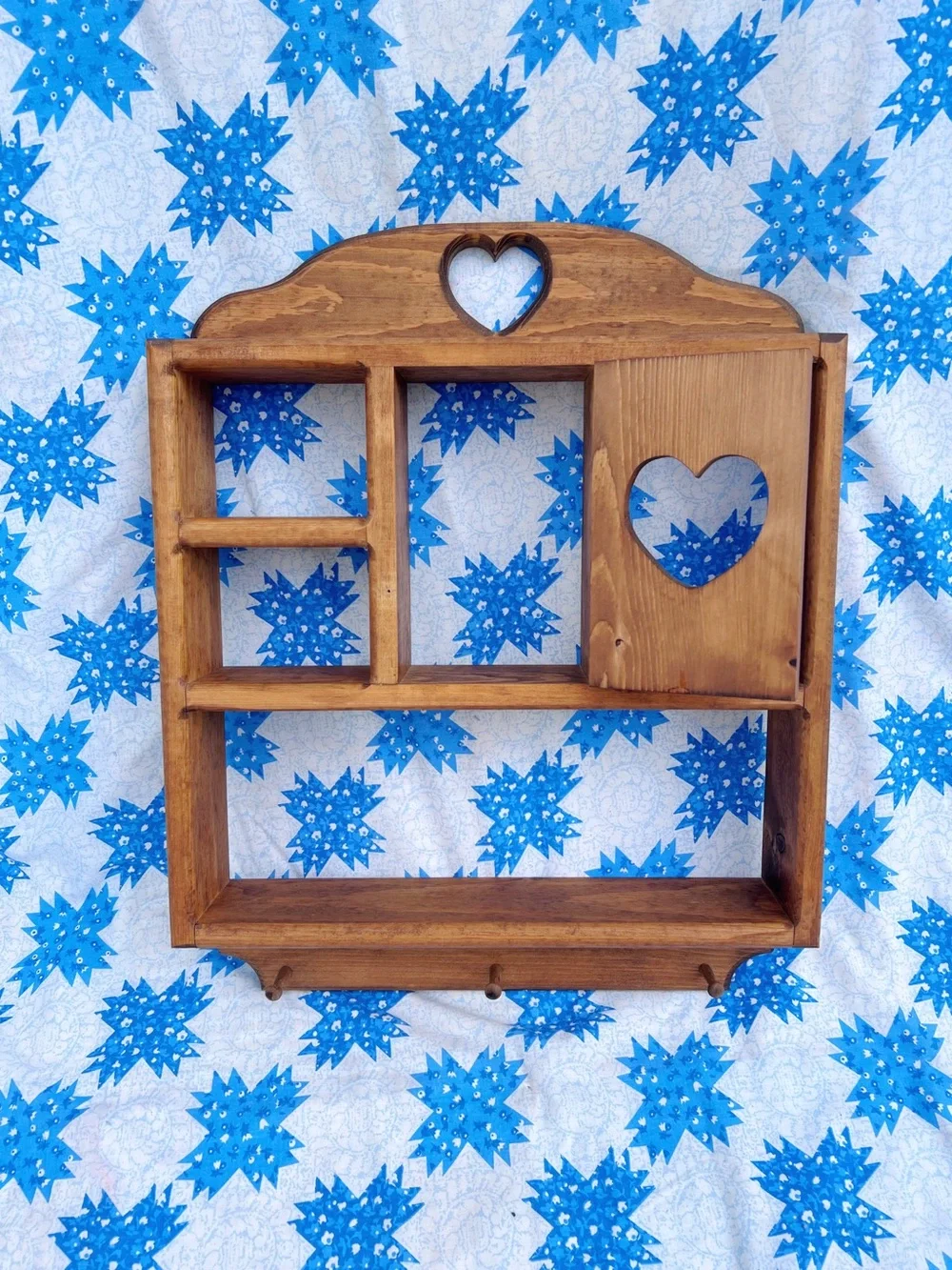 Vintage Wooden Heart Cutout Shelf